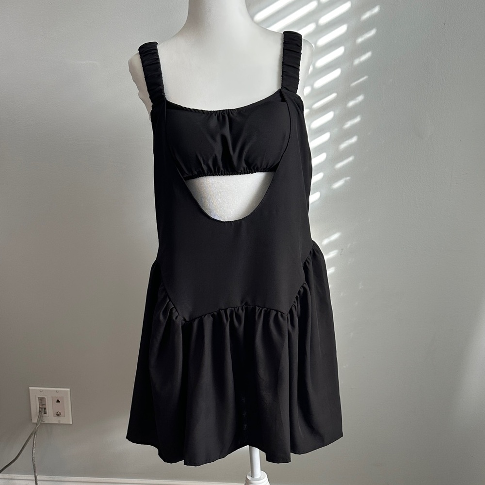 Stylish Black Cutout Mini Dress